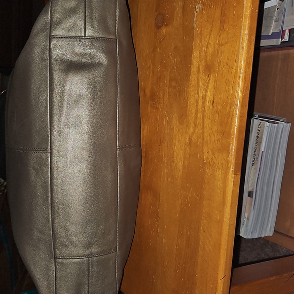 Coach Ashley Metallic Steel Leather Convertible Satchel Carryall Bag - Picture 3 of 12